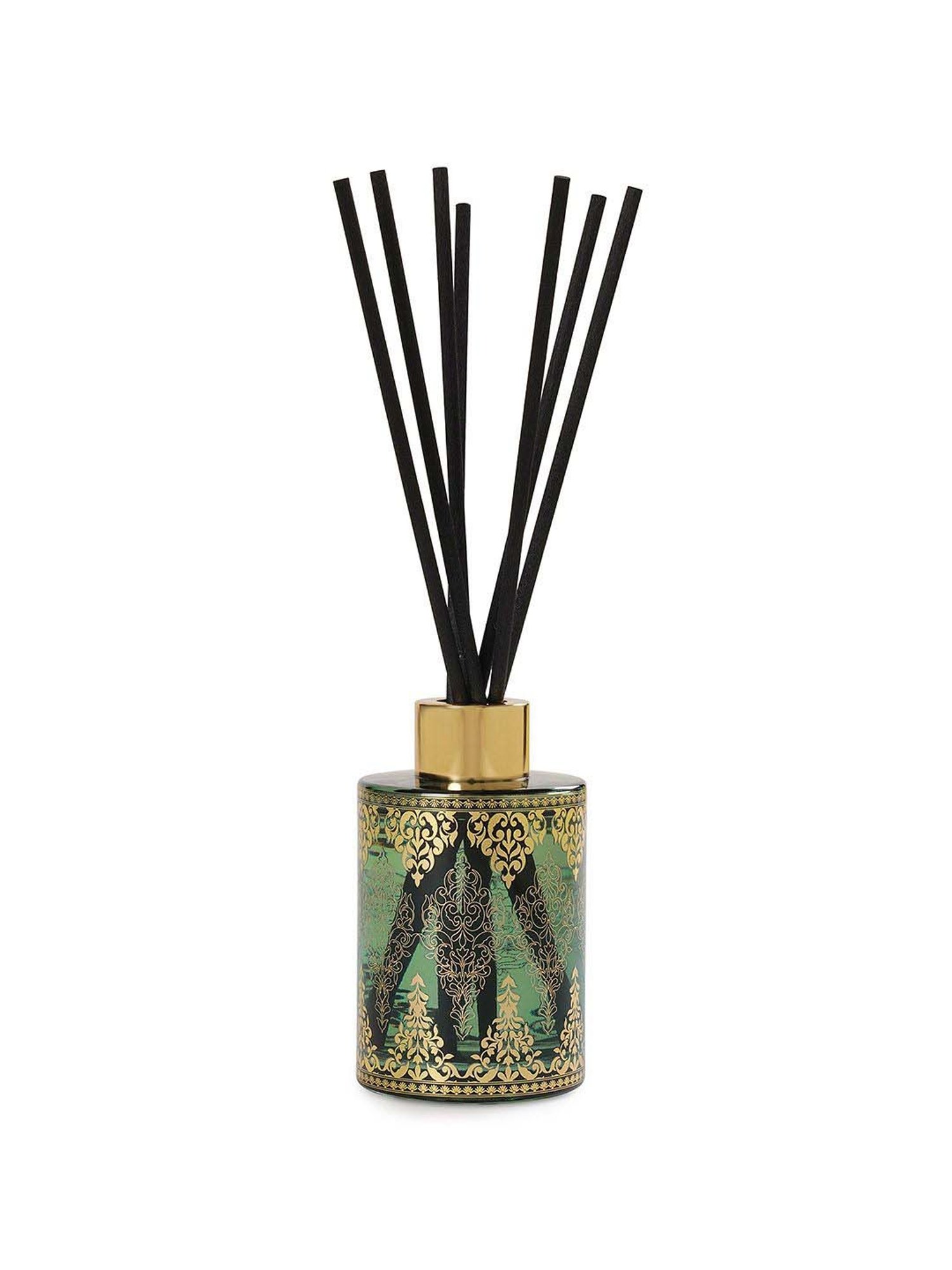 Pure Home and Living Green Glass Jasmine Garland Printed Diffuser (120ml)