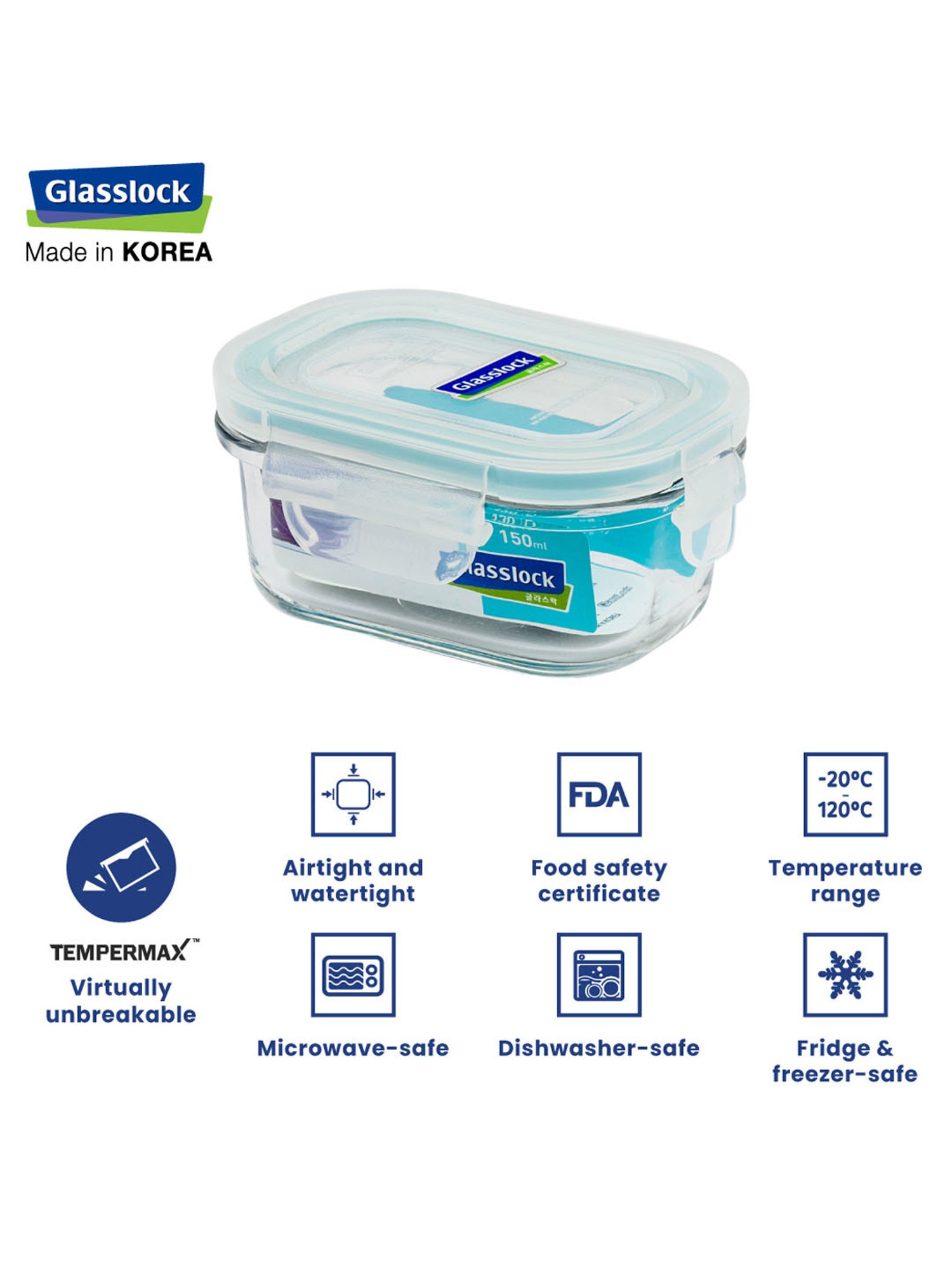 Glasslock Transparent Glass 150 ml Jars and Container