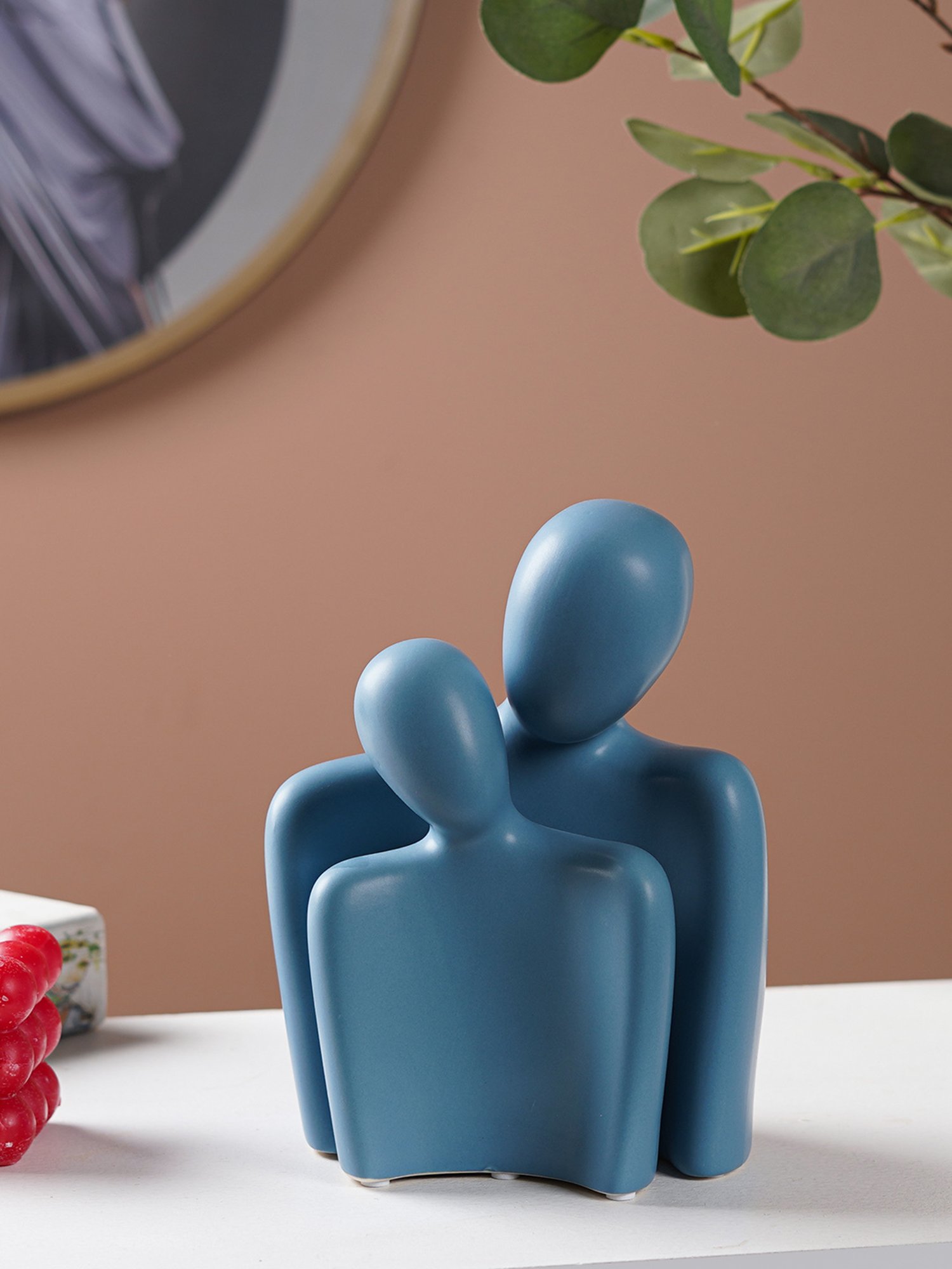 The Artment Decorative Human Set of 2 Sclupture Blue Polyresin Showpiece Figurine