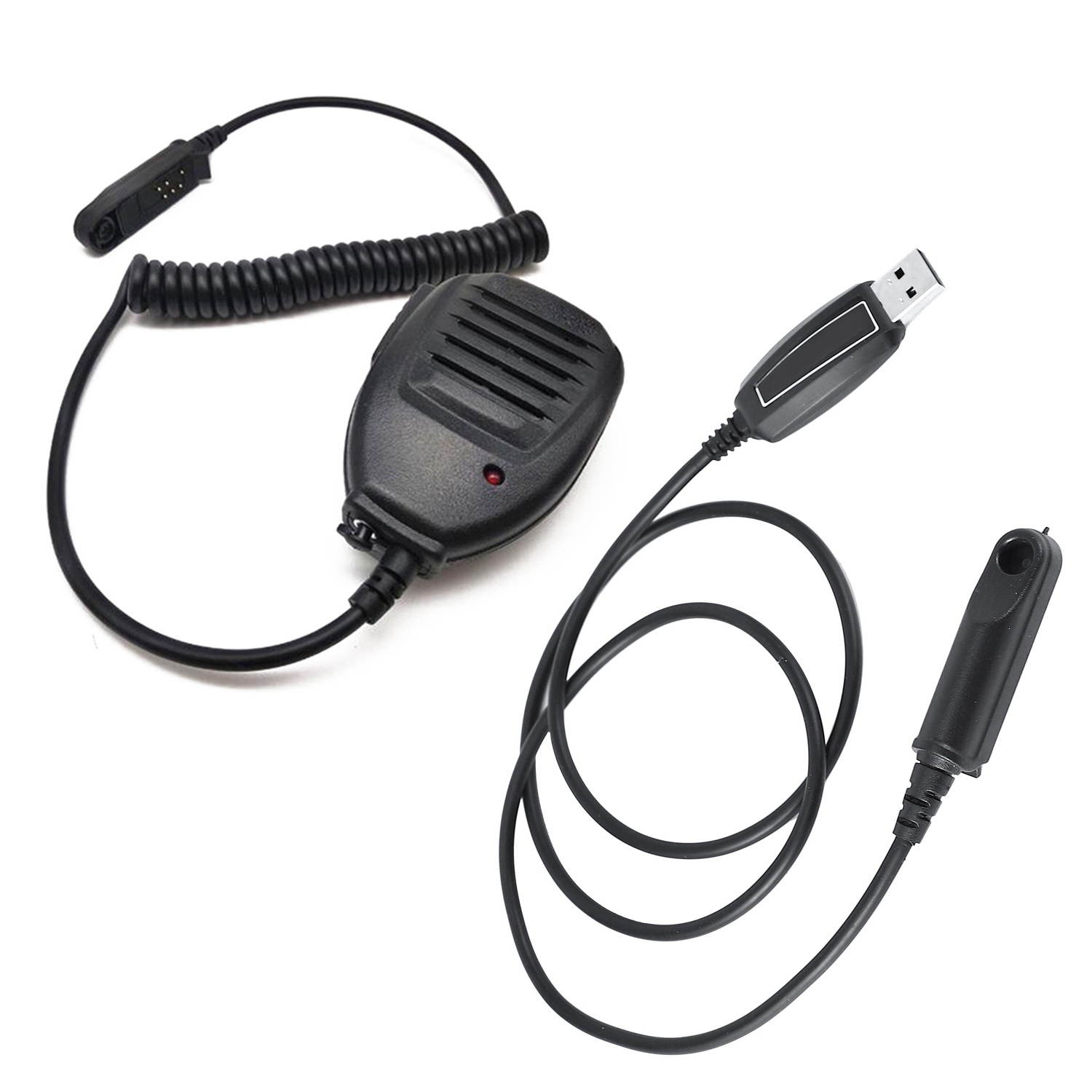 PTT Mic Speaker Microphone for Baofeng BF-UV9R UV9R & USB Programming Cable Cord CD for Baofeng BF-UV9R Plus A58 9700