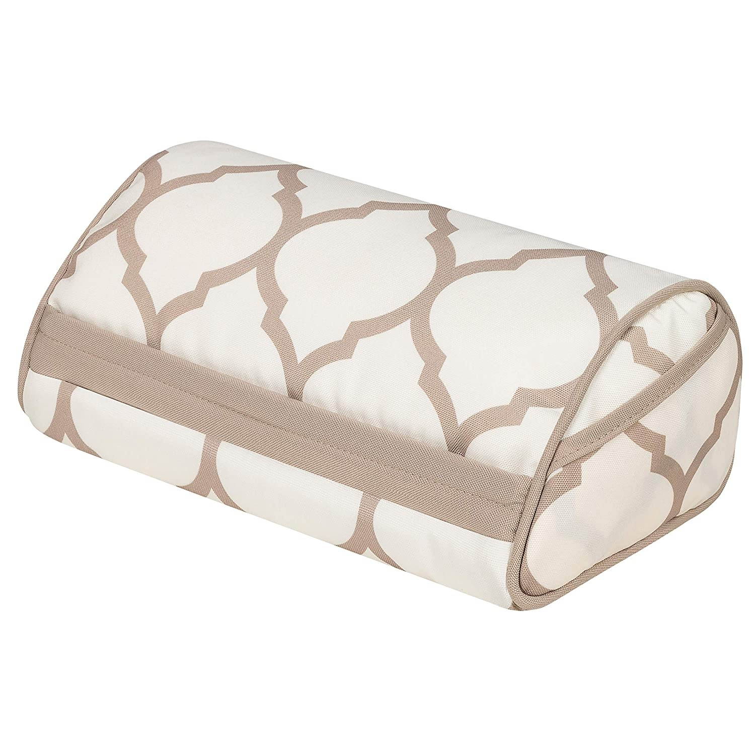 LapGear Designer Tablet Pillow Stand with Phone Pocket - Beige Quatrefoil - Fits Most Tablet Devices - Style No. 35516