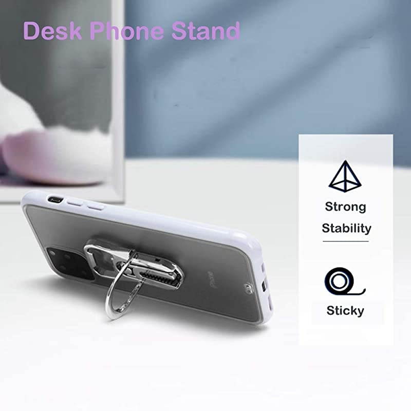Cell Phone Ring Stand 4 in 1 Desk Mobile Phone Holder Universal Air Vent Car 360 Degree Rotation Metal Ring Grip Beer Corkscrew Black