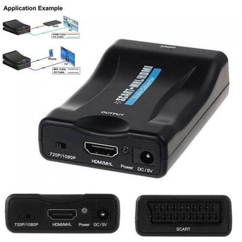 1080P SCART to MHL HDMI Video Audio Upscale Converter Adapter HD TV DVD Sky Box