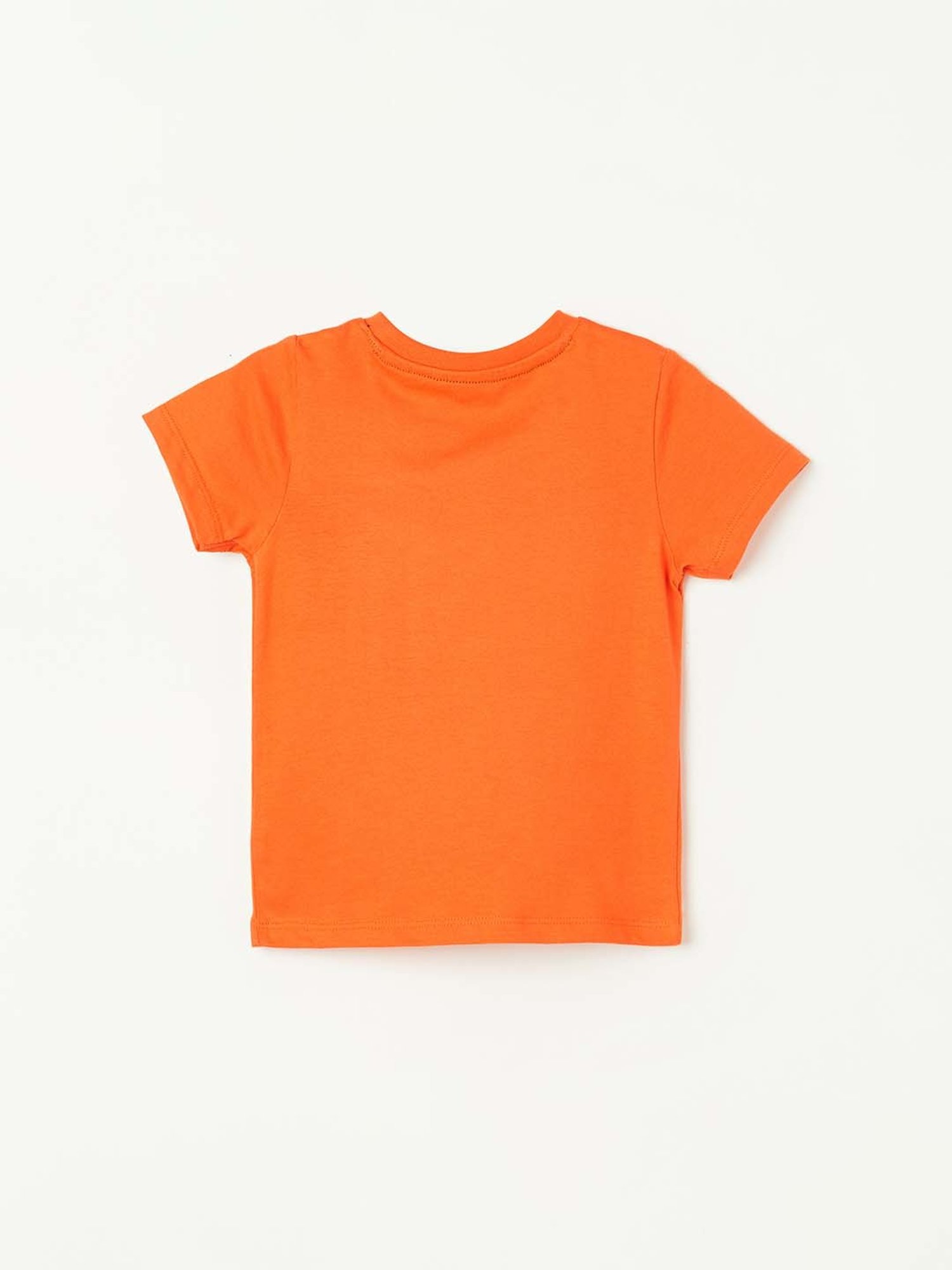 Juniors by Lifestyle Orange Cotton Printed T-Shirt