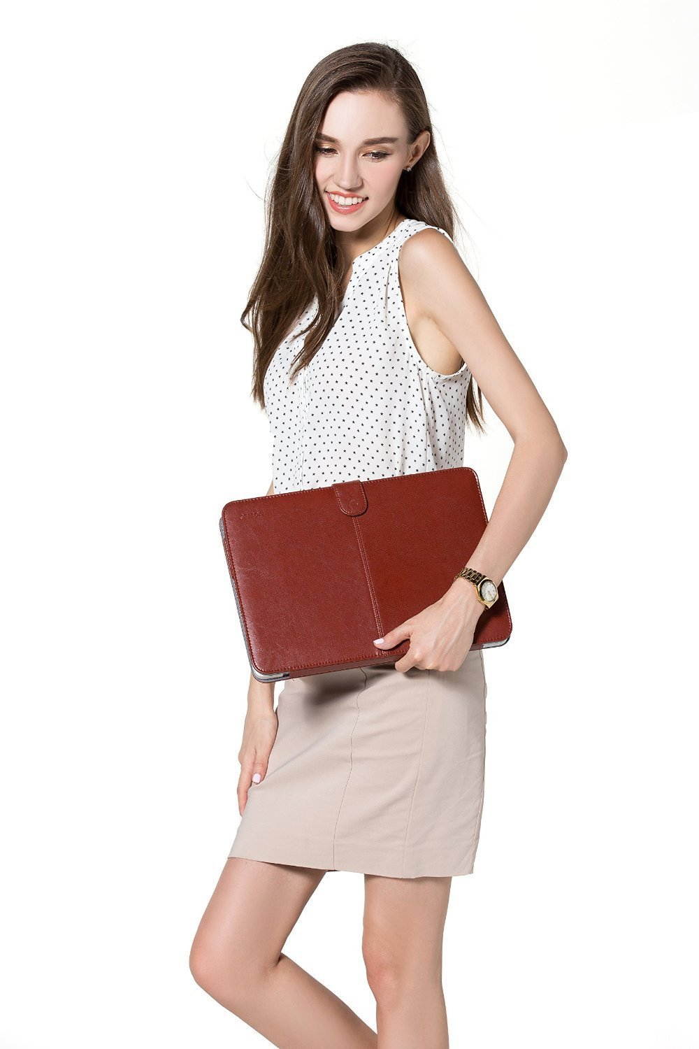 Mosiso Retina 15-Inch Premium Quality PU Leather Book Cover Clip On Sleeve Case Cover for MacBook Pro 15.4" with Retina Display A1398 (No CD-Rom Drive) with One Year Warranty