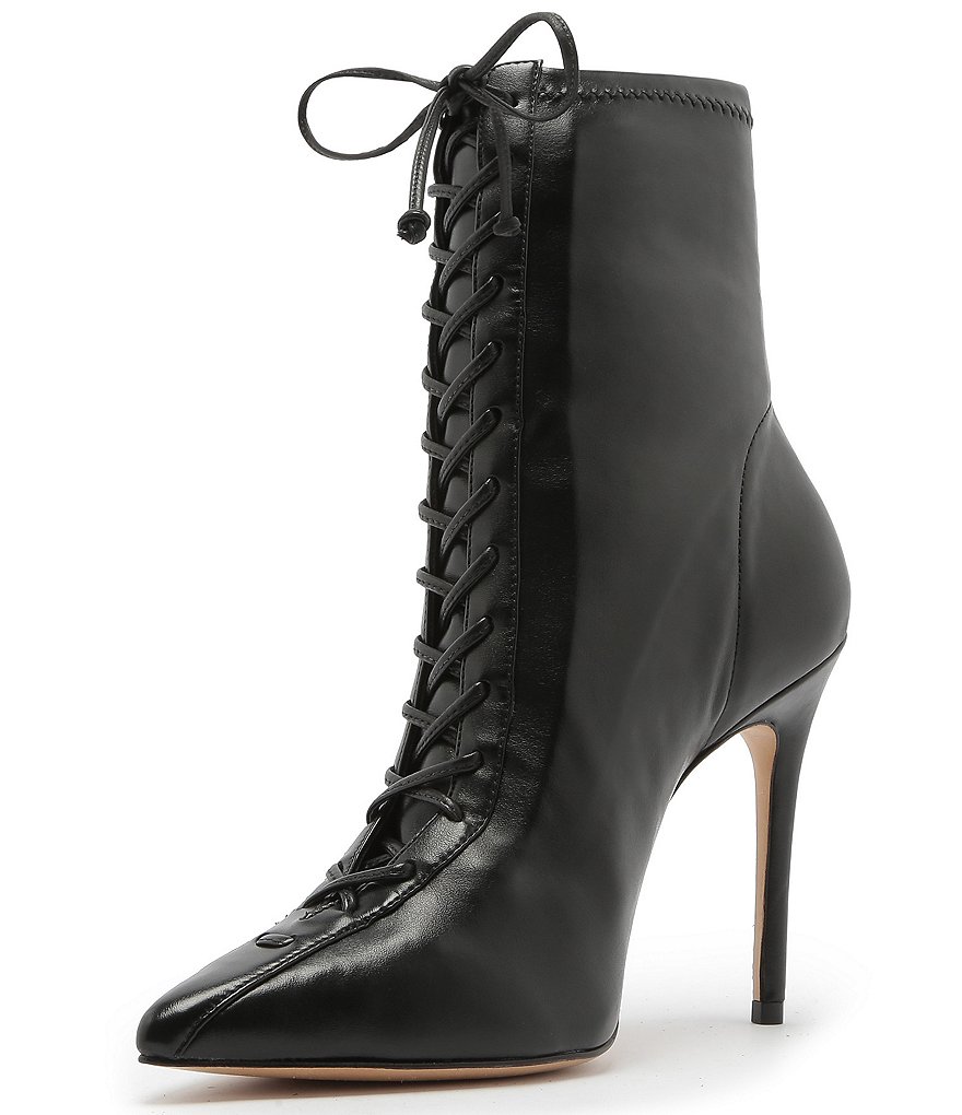 Schutz Tennie Lace Up Stiletto Heel Booties