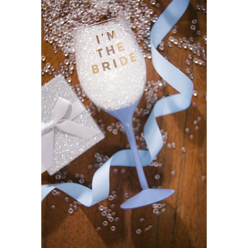 Blue Panda 2-Pack Messy & Neat Glass Whiskey Glasses, Bride & Groom Wedding Gifts, Gold Foil, 7.5 Oz