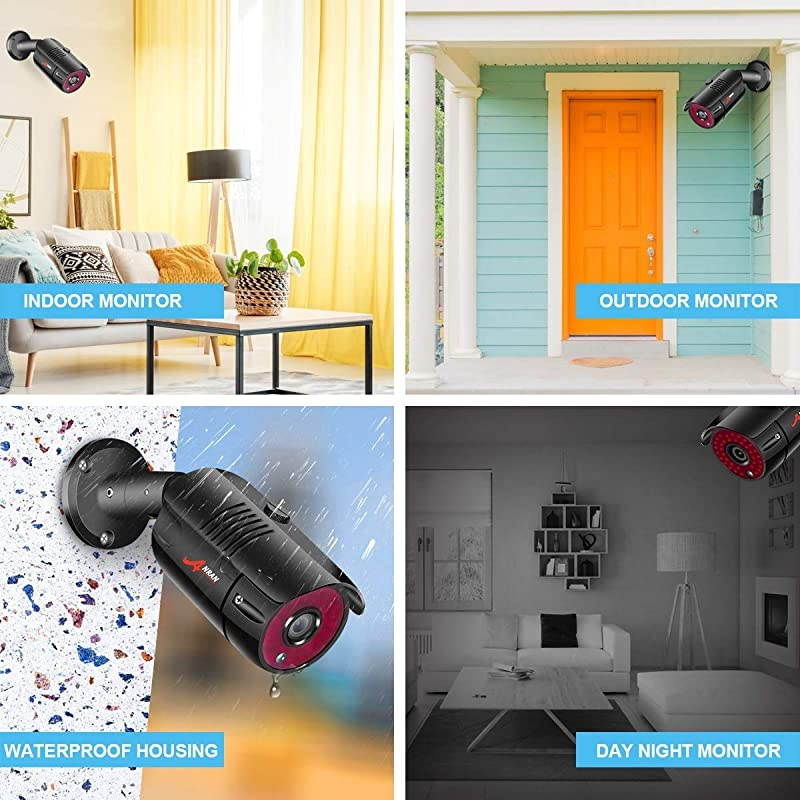 8CH Home Security Camera System 5MP HD TVI AHD DVR Video Recorder with 1TB Hard Drive 8pcs 1920TVL Outdoor Indoor CCTV Surveillance Bullet Cameras IR Night Vision Easy Remote Access Motion Alert