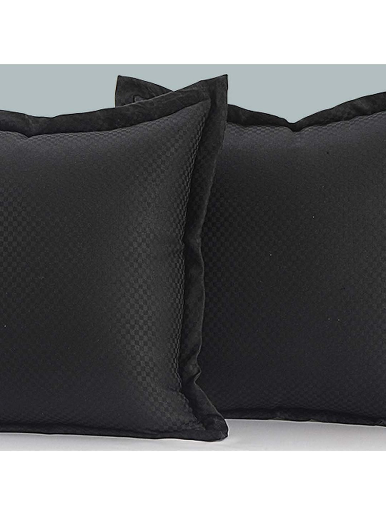Swayam Black Polyester 61 cm x 61 cm Cushion Covers - Set of 2