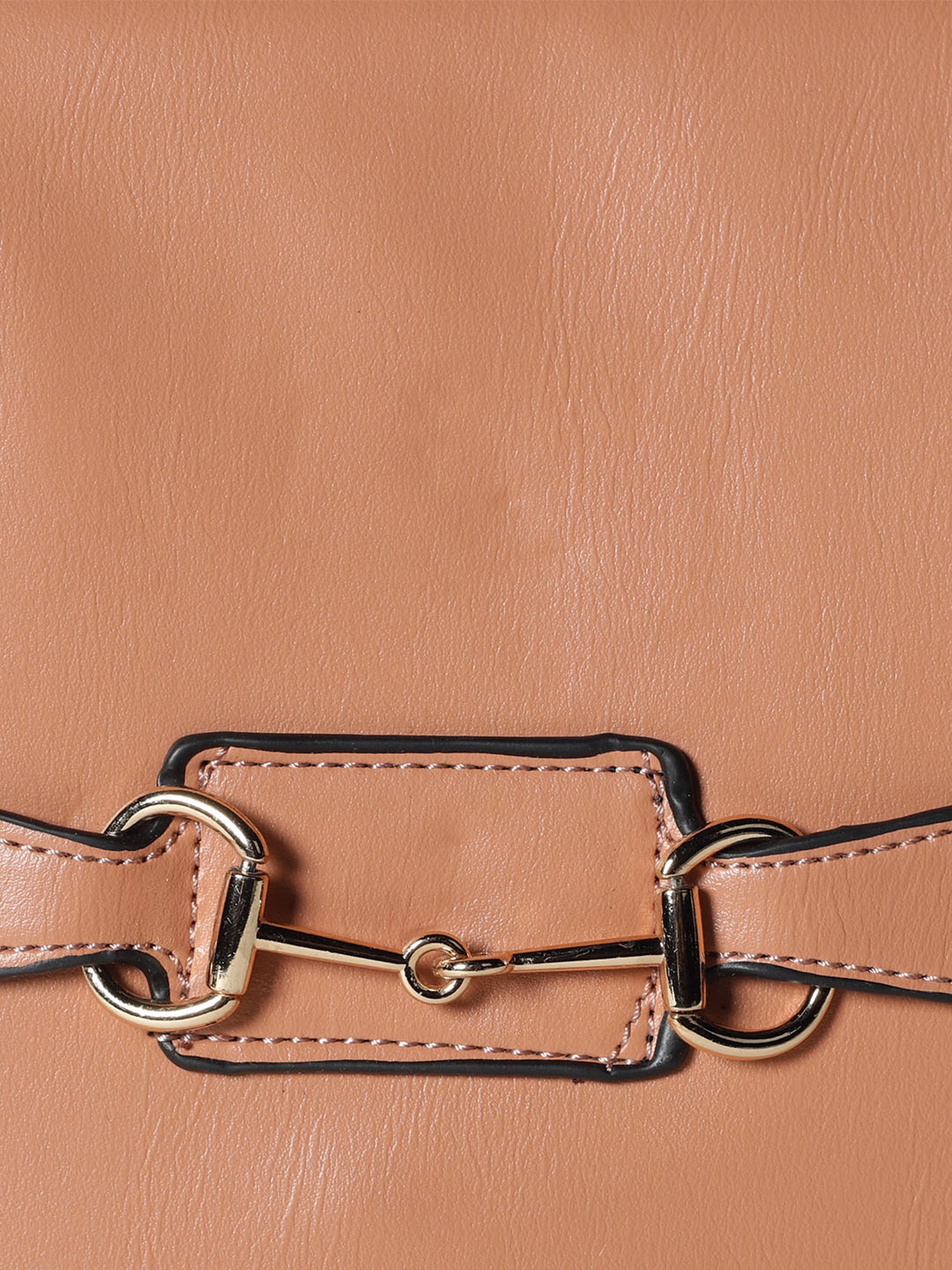 Crusset Peach Solid Small Sling Handbag