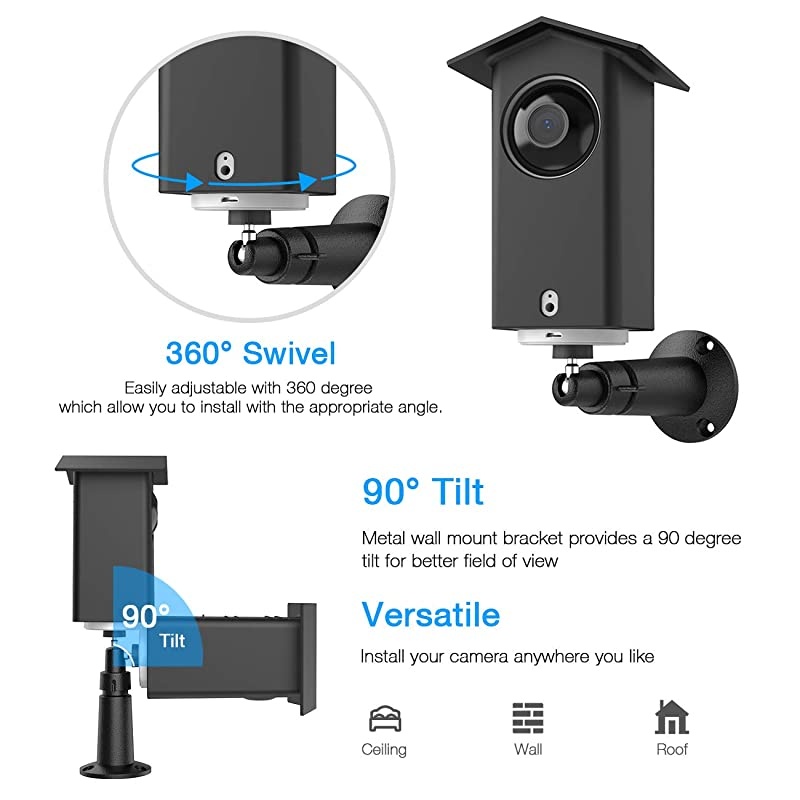 Real Water Resistant Protective Case + Metal Wall Mount Bracket for Wyze cam pan,Suitable for Indoor and Outdoor Use,Simple Installation