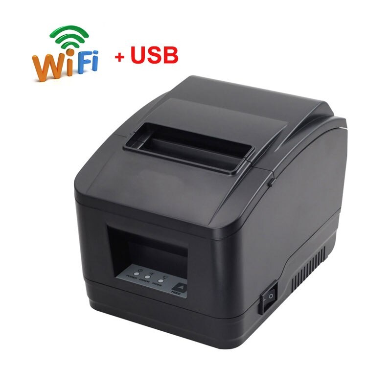 auto cutter WIFI+port receipt printer Bill printer Support QR code for Kitchen printer WIFI printer