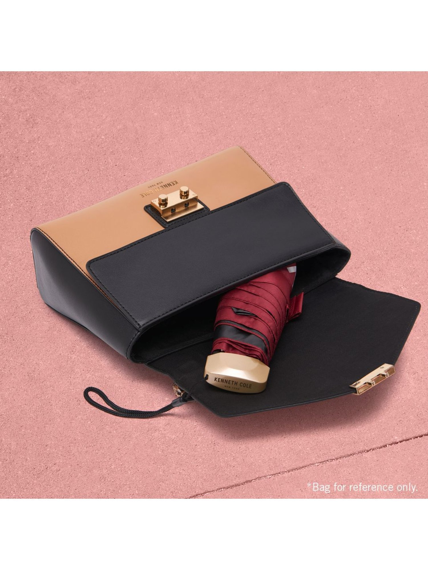 Kenneth Cole New York Mini 3 Fold UV Protection Red Umbrella