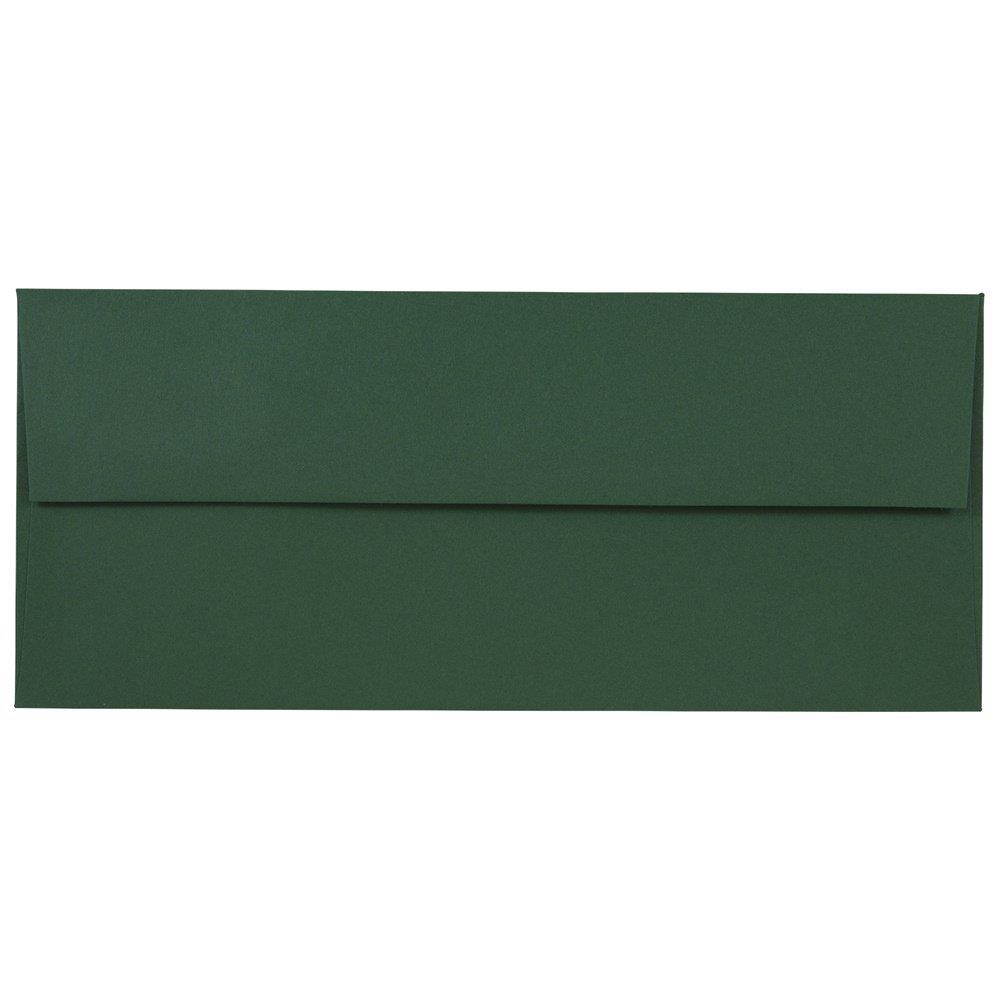 JAM PAPER #10 Business Premium Envelopes - 4 1/8 x 9 1/2 - Dark Green - 25/Pack