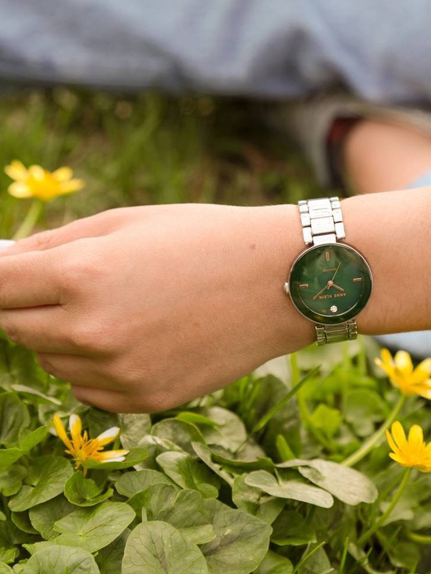 Anne Klein NDAK1363GNSV Diamond Analog Watch for Women