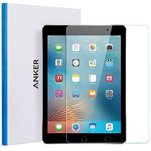 iPad 9.7 in (2017) / iPad Pro 9.7 in / iPad Air 2 / iPad Air Screen Protector, Anker [Double Defense] Premium Tempered-Glass Tablet Screen Protector with Retina Display,Anti-Scratch, Anti-Fingerprint