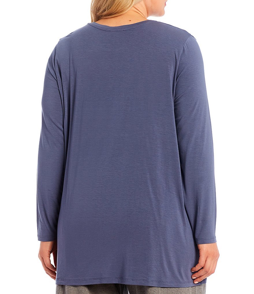 Eileen Fisher Plus Size Fine Stretch Jersey Knit Crew Neck Long Sleeve Tunic