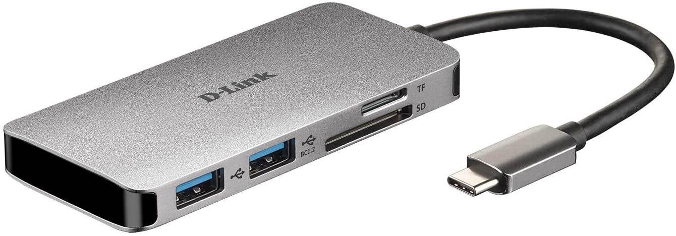 D-Link DUB-M610 6-in-1 USB-C Hub with Power Delivery, HDMI 1.4, 2 USB 3.0 Ports, SD/MicroSD Card Reader for MacBook Pro 2016 or Later, MacBook Air 2018, Chromebook and Surface Pro 7