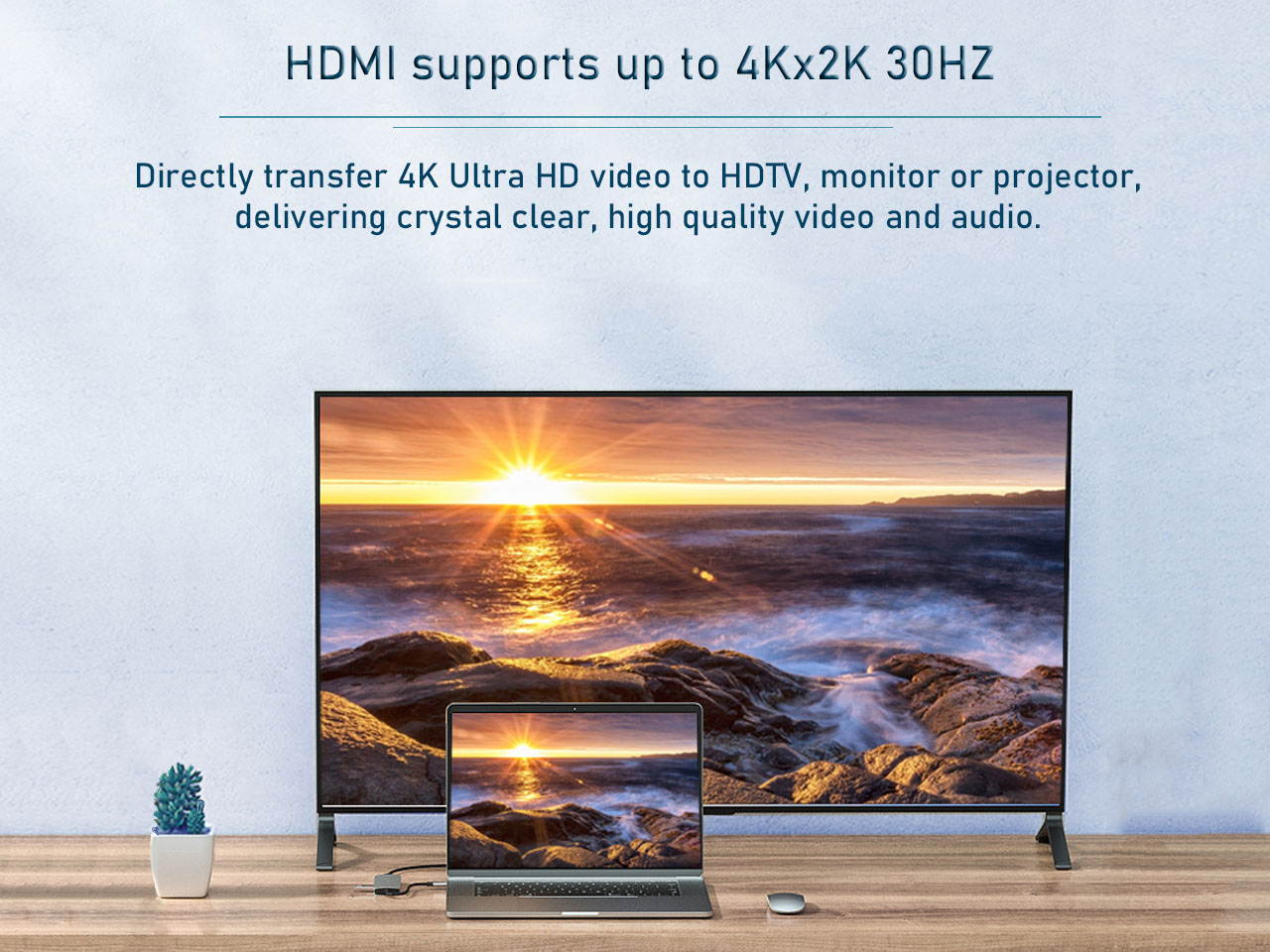 6 in 1 USB Type C HUB with to 4K@30Hz HDMI, USB 3.0 Ports, SD/TF Card Reader, Multiport Adapter Dongle for IPad MacBook Air Pro and Other Type C Laptops (Gray)