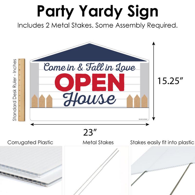 Big Dot of Happiness Open House - Real Estate Yard Sign Lawn Decorations - Come In And Fall In Love Party Yardy Sign