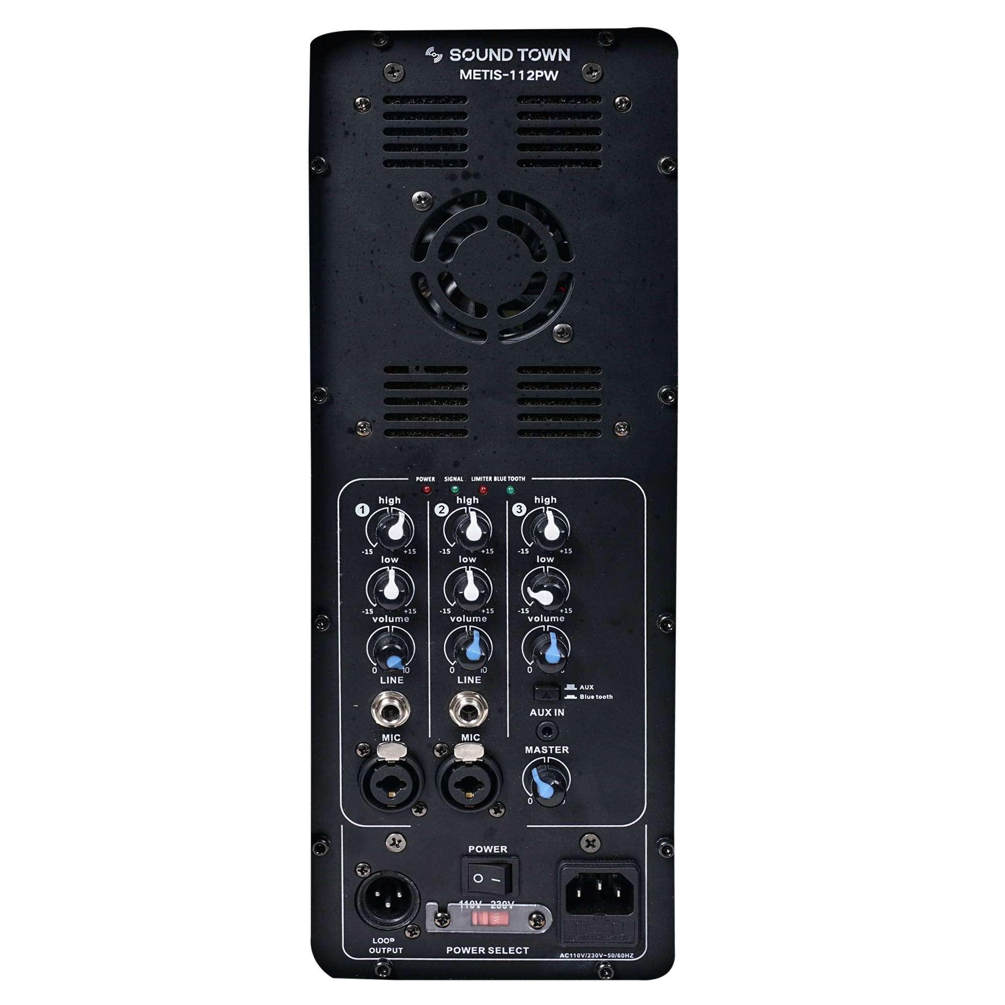 Sound Town 2-Pack 12" 1200 Watts Powered DJ/PA Speakers with Compression Drivers for Live Sound, Karaoke, Bar, Church METIS-112PW-PAIR