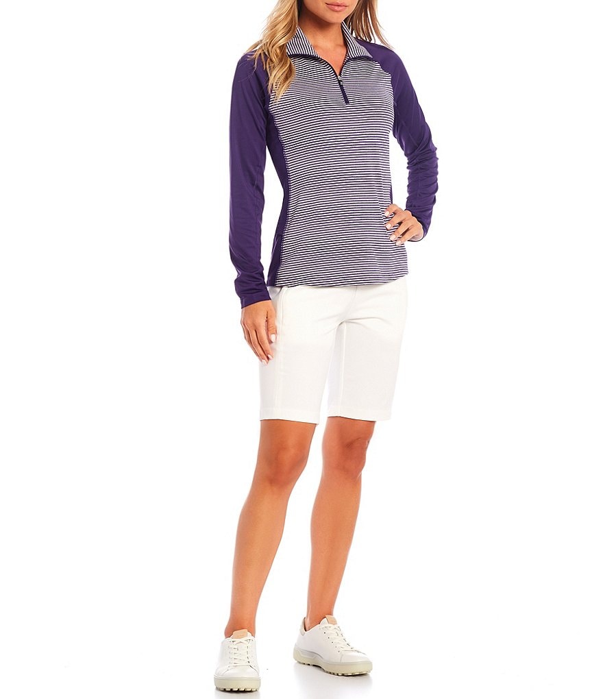 Cutter & Buck Forge Tonal Stripe Stretch Half Zip Top