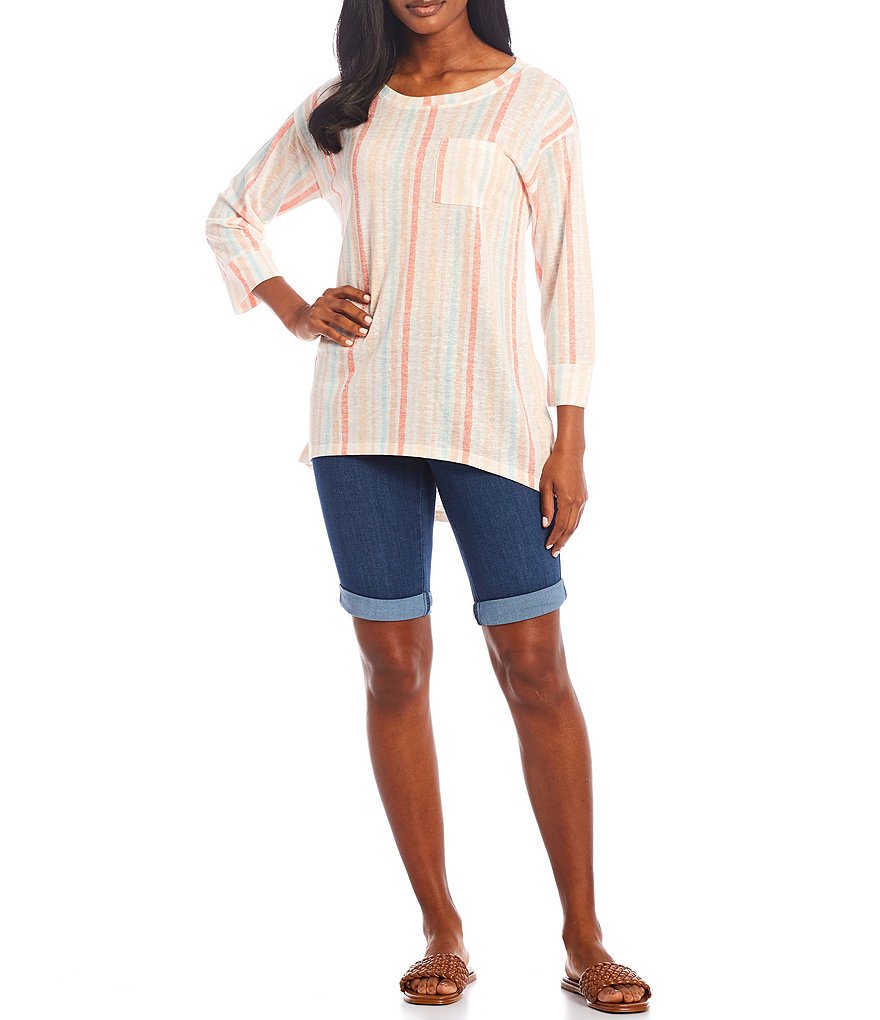 Intro REPREVE&reg; Recycled Materials Cuffed Mid Rise Bermuda Shorts