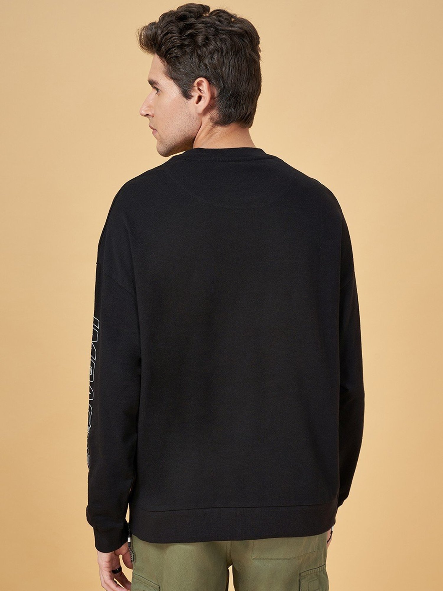 Street 808 By Pantaloons Black Cotton Regular Fit Printed T-Shirt