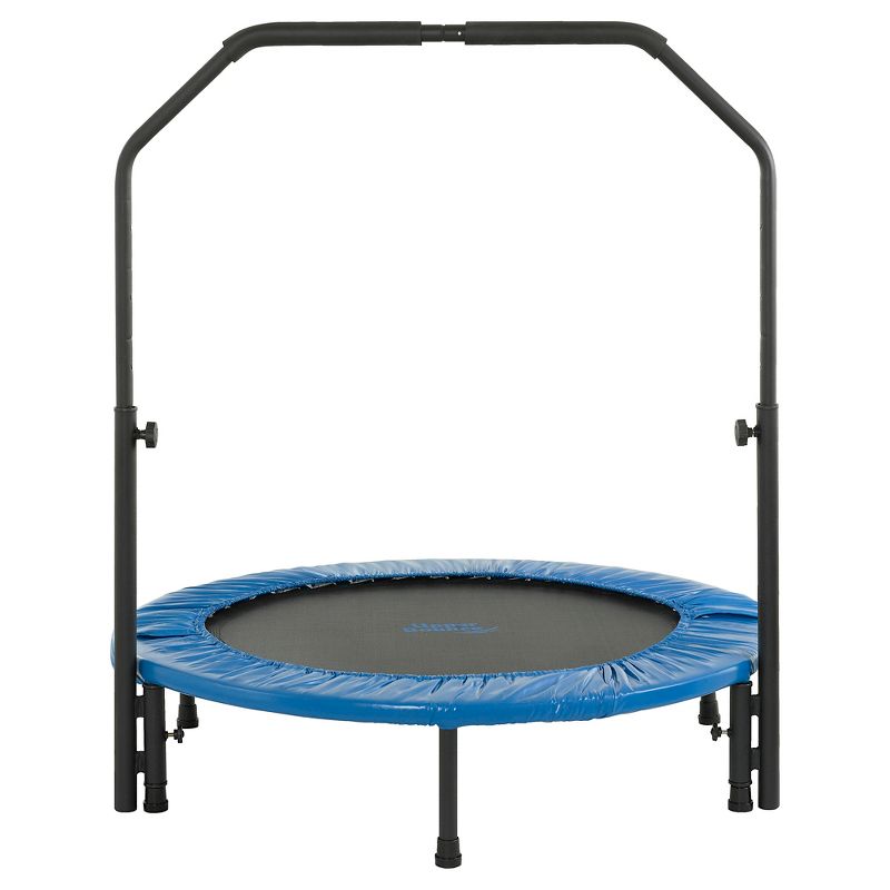 Upper Bounce 40 Inch Mini Foldable Rebounder Fitness Trampoline with Adjustable Handrail