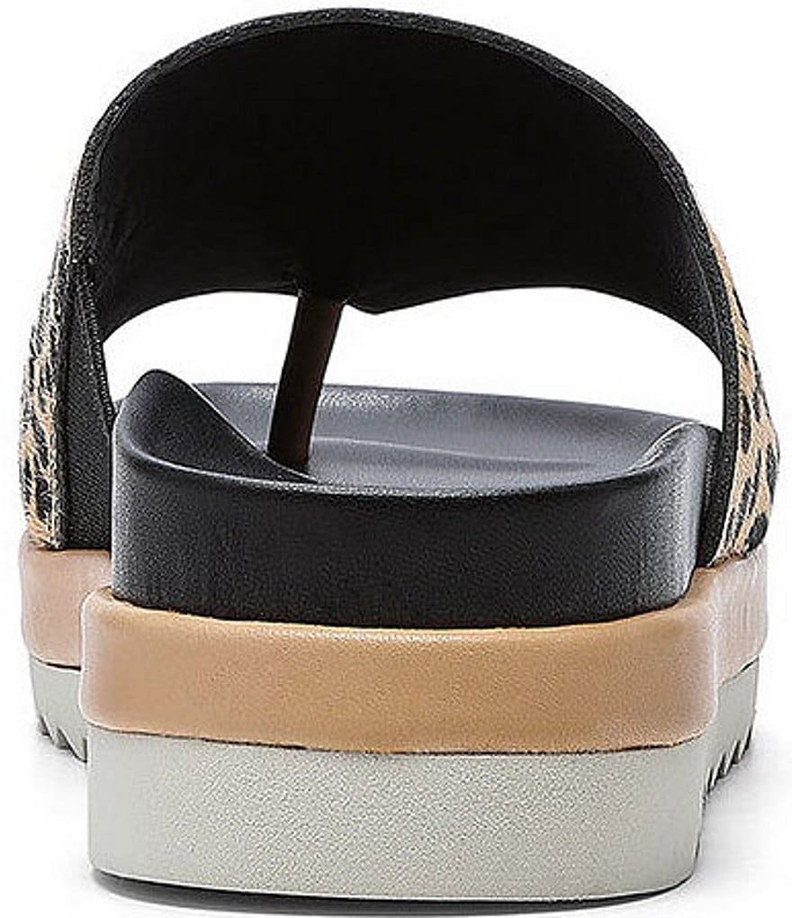 Donald Pliner Lylaa Cheetah Print Calf Hair Thong Flatform Sandals