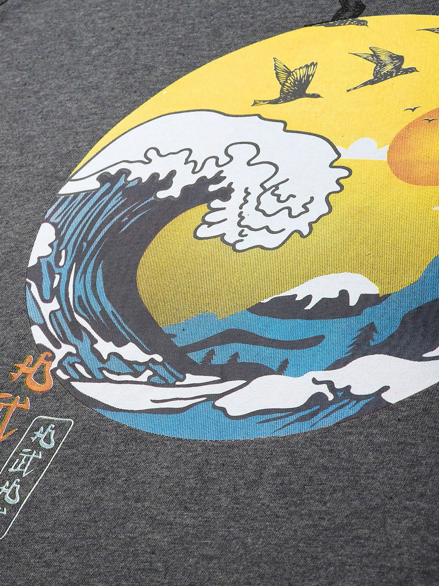 Burnt Umber Grey Regular Fit Graphic Print Crew T-Shirt