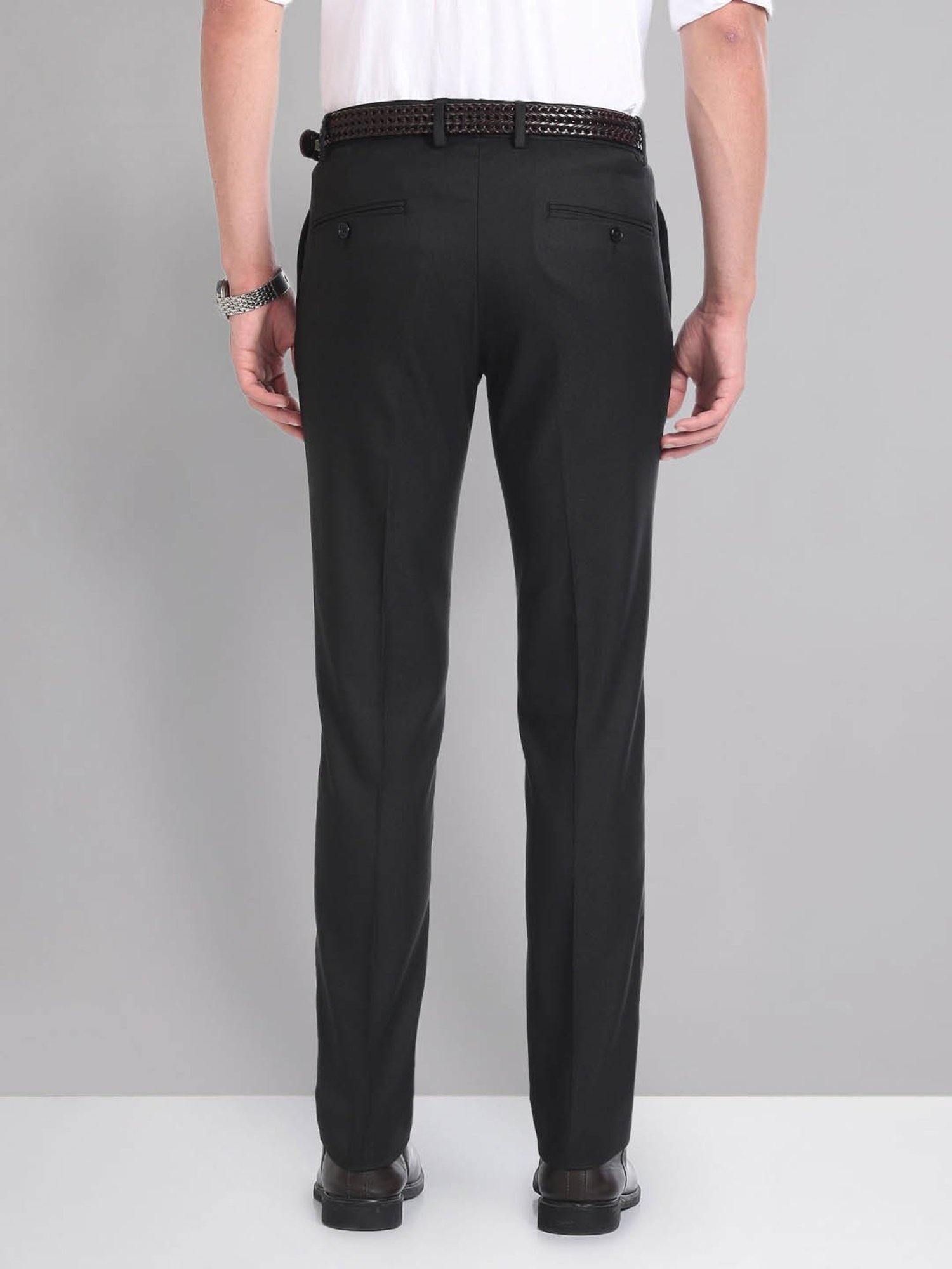 AD by Arvind Black Slim Fit Trousers