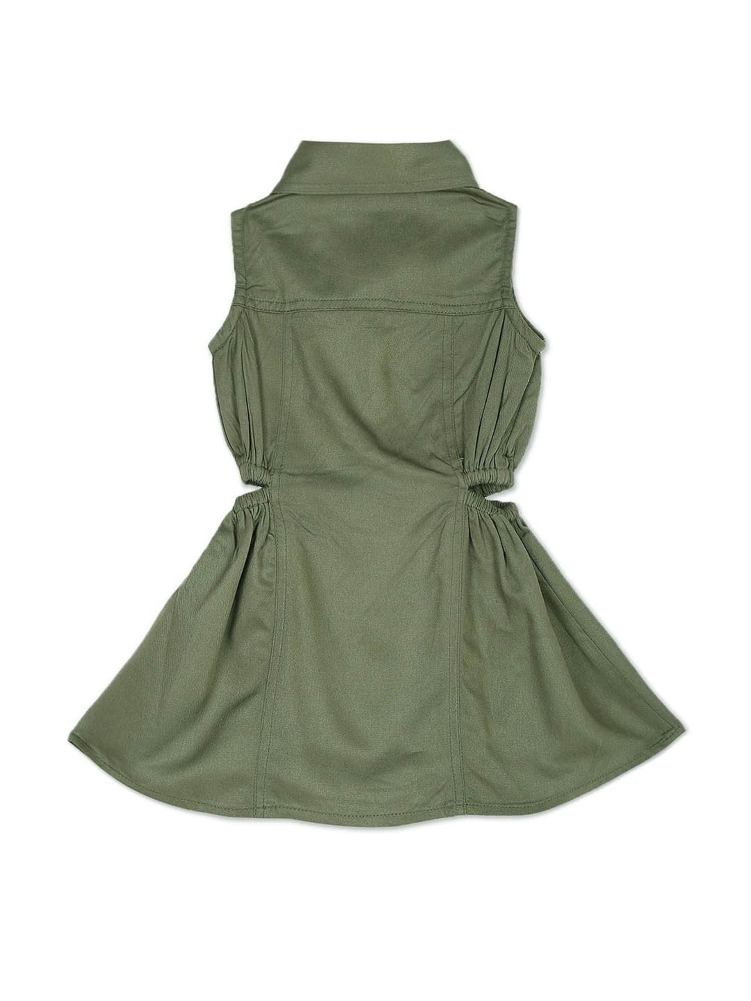 U.S. Polo Assn. Kids Olive Solid Shirt Dress