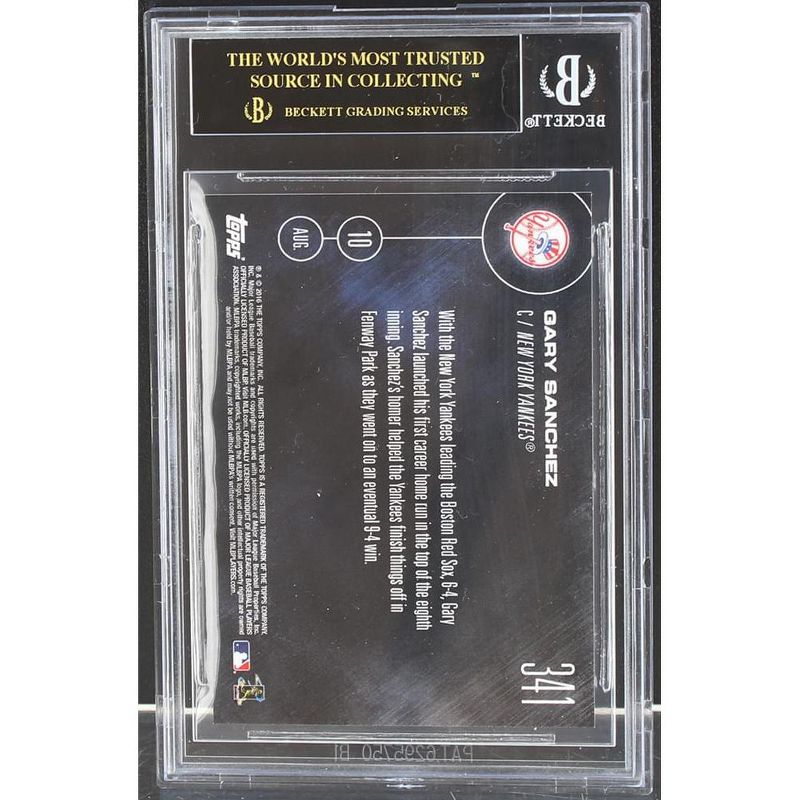 MLB Topps Now Gary Sanchez New York Yankees 2016 Rookie Card #341 BGS 10 Black Label