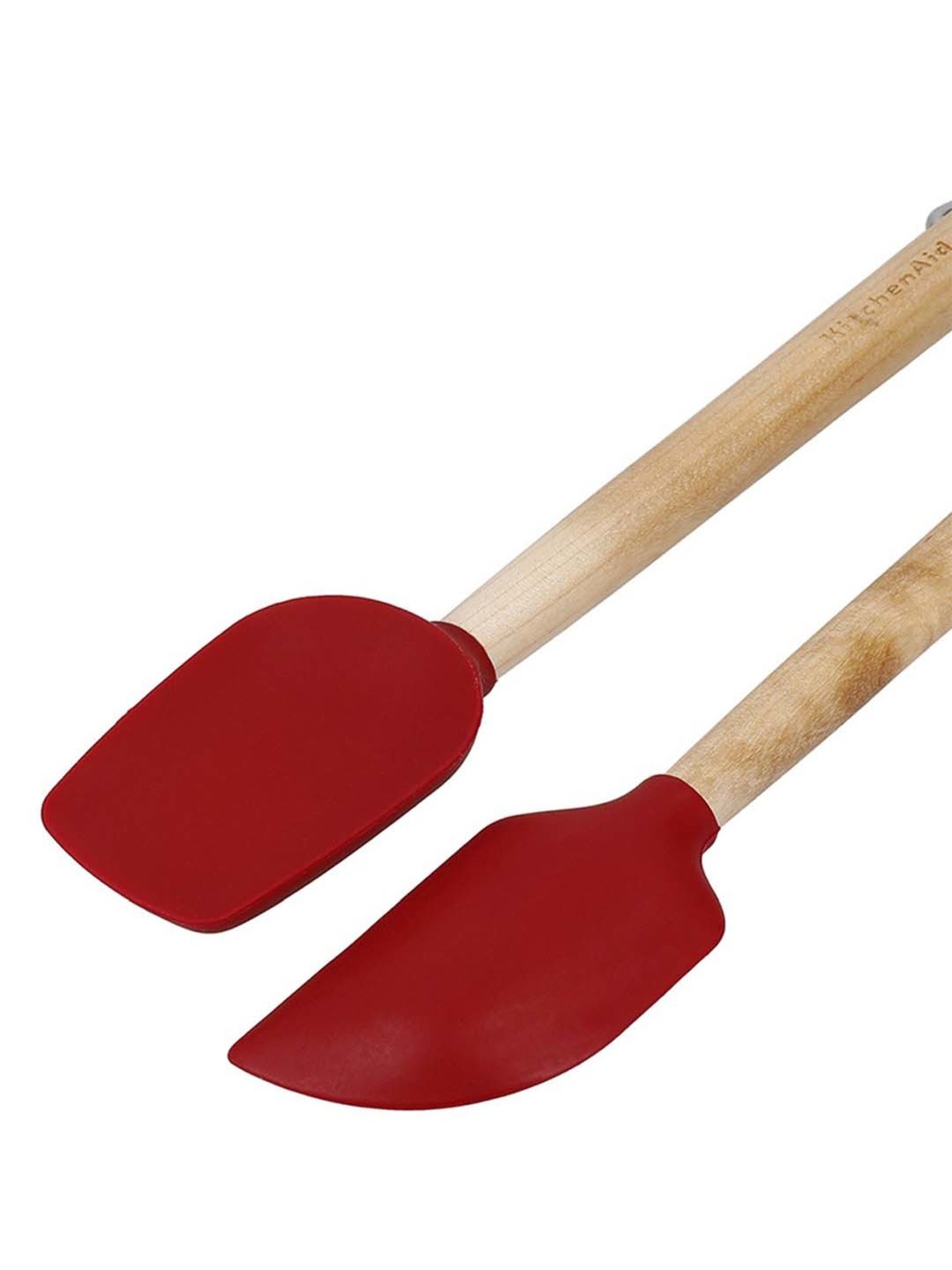 KitchenAid 2-Piece Red Medium Mini Birchwood Spatula Set