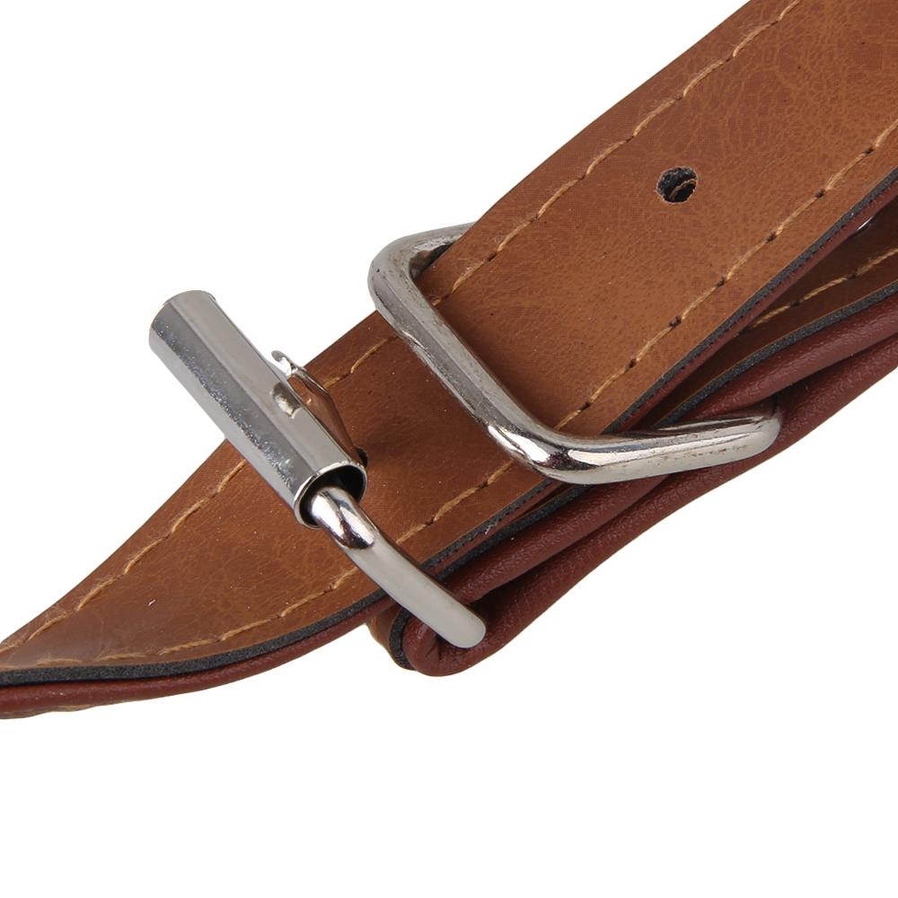 BQLZR 2 Pieces Brown Accordion Artificial Leather Shoulder Strap with Buckles