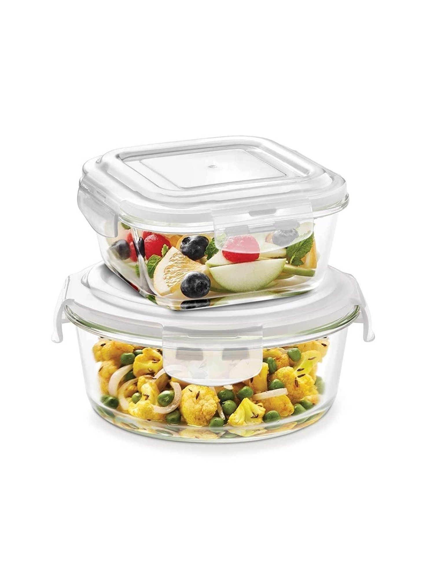 Borosil transparent Glass Containers (720 ml)