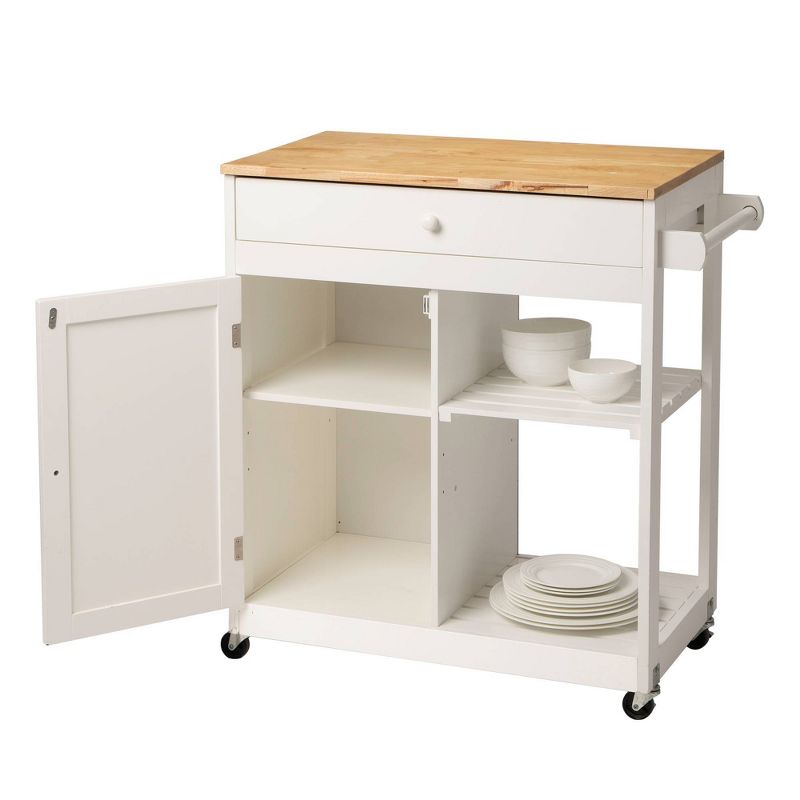 Wood Top Kitchen Island White - Glitzhome