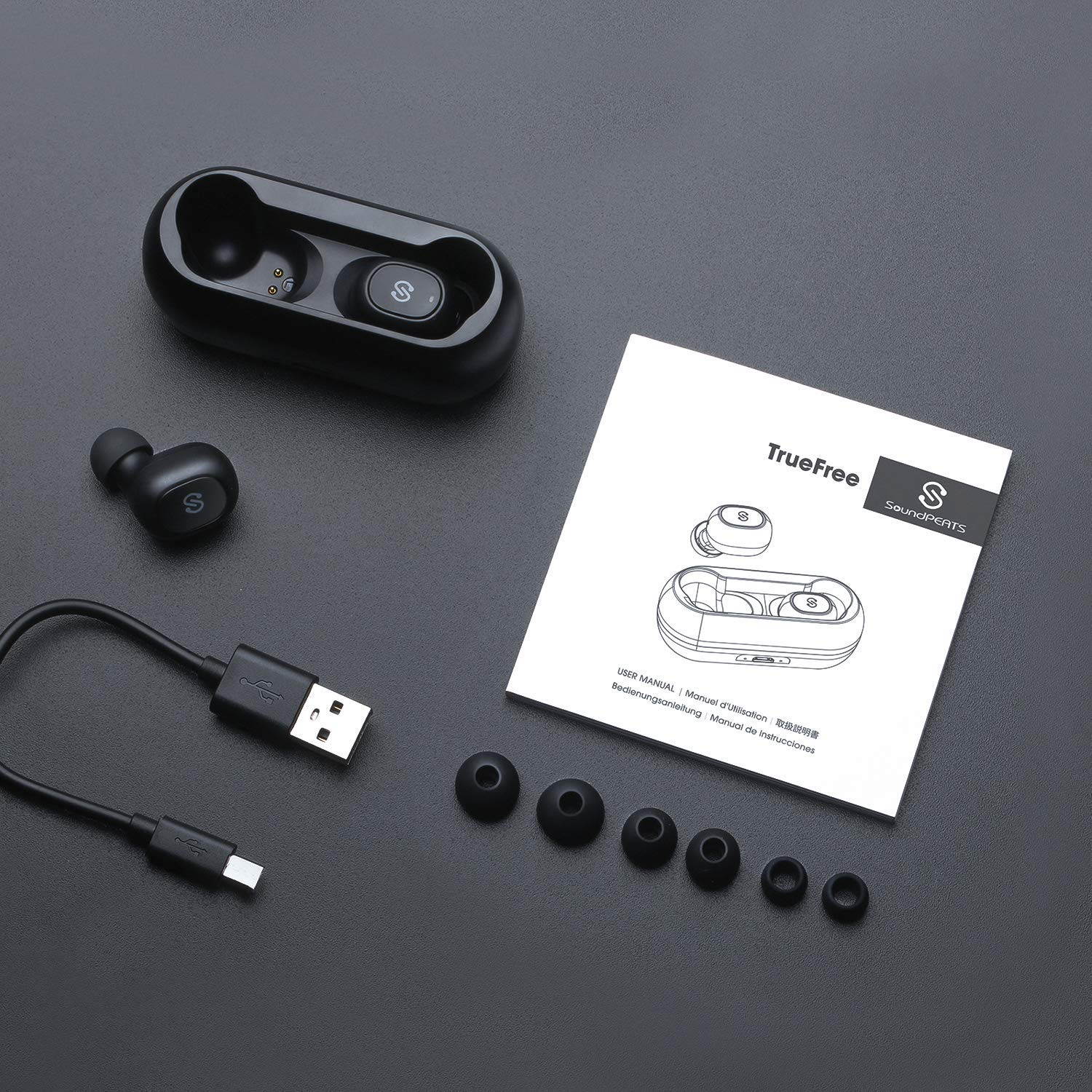 Powerful TrueFree Wireless Bluetooth Earbuds in-Ear Stereo Bluetooth Headphones Wireless Earphones (TWS, Bluetooth 5.0, Built-in Mic, Stereo Calls, Total 15 Hours Playtime)