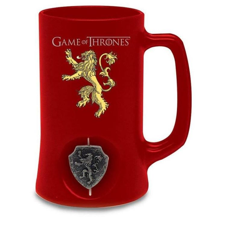 SD Toys Game of Thrones House Lannister Ceramic Stein w/ Rotating Metal Emblem