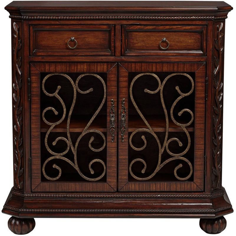 Kensington Hill Arriana 35" High Dark Cherry Wood 2-Door Console