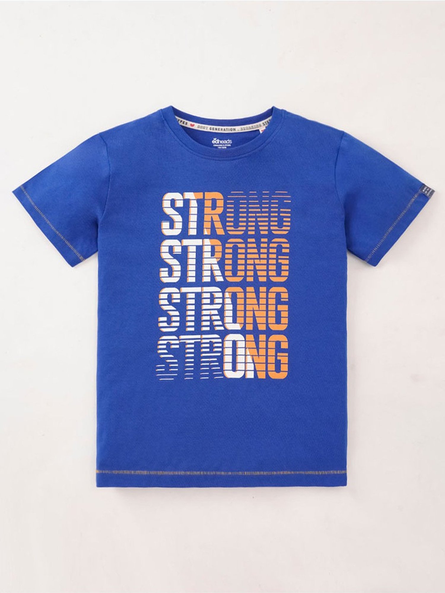 Edheads Boys Blue Cotton Printed T-Shirt