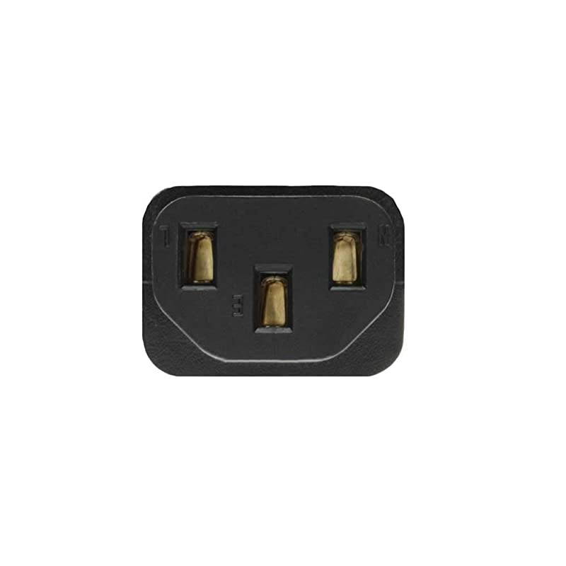 1ft 18AWG IEC320 C13 to NEMA 5-15P Universal Power Cord, 18AWG Heavy-Duty, 10A, 125V, Black