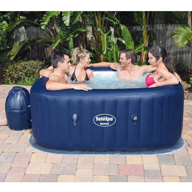 Bestway SaluSpa Hawaii 6-Person Inflatable Spa Hot Tub with Qualco Chemical Kit