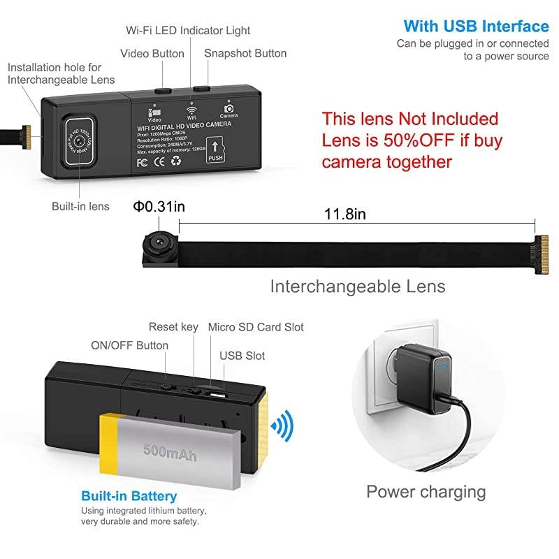 Camera Hidden Cameras HD 1080P Wireless WiFi Mini Nanny Cam with Motion DetectionLoop Recording for HomeOffice Monitoring IndoorOutdoor2020 Version