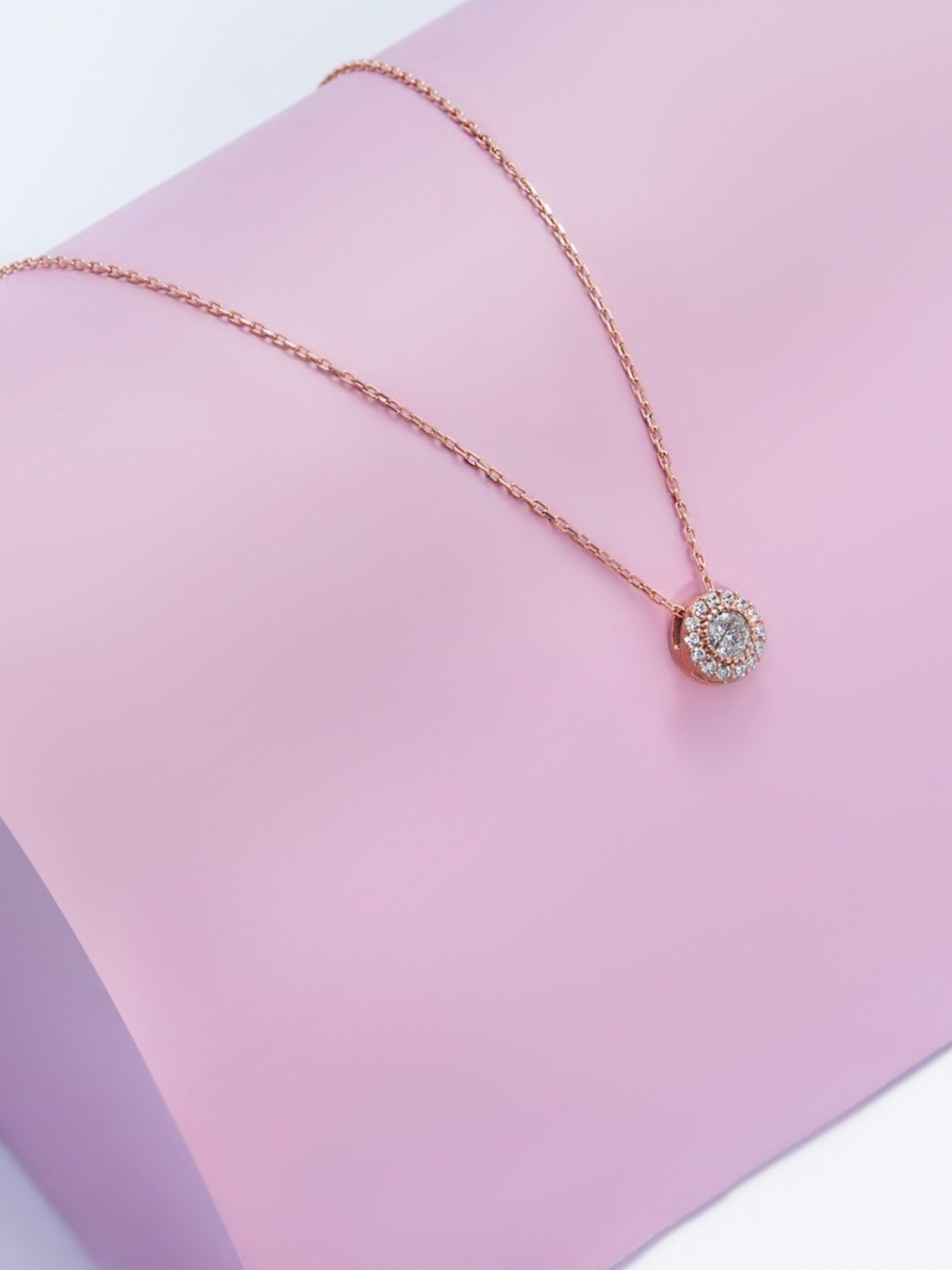 Palmonas Rose-Gold Tone Shiny Halo Necklace for Women