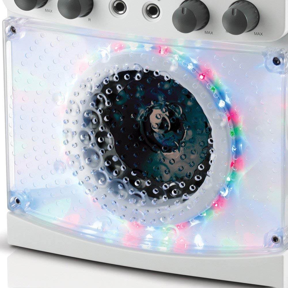 Singing Machine Top Loading CD-G Karaoke System w/ Sound & Disco Lights, White