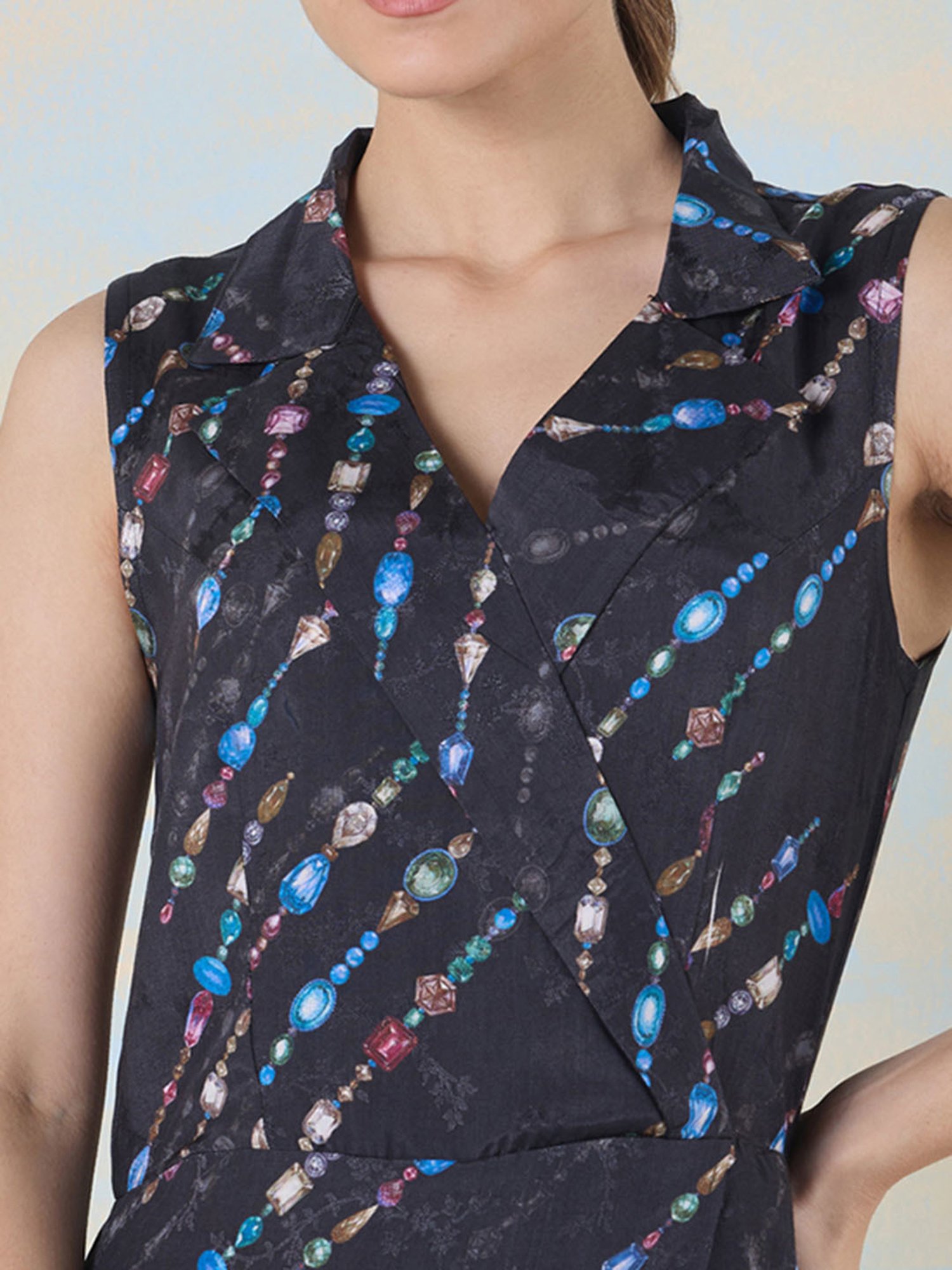 navyasa by liva Black Printed Jumpsuit