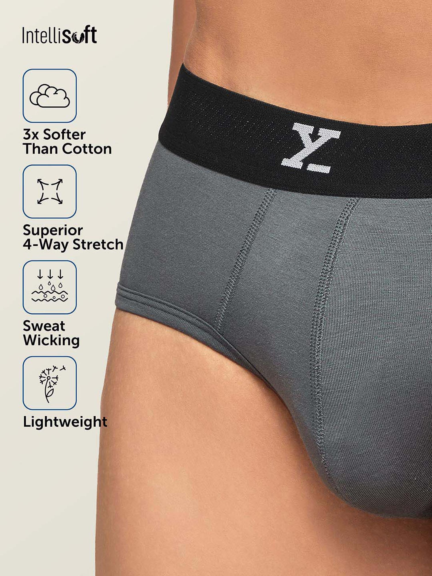 XYXX Black & Grey Micro Modal Briefs - Pack of 2