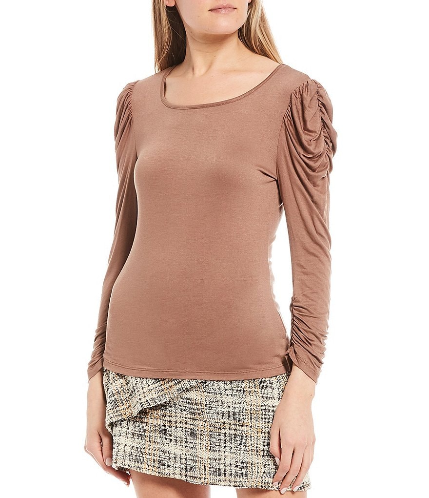June & Hudson Ruched Long Sleeve Top